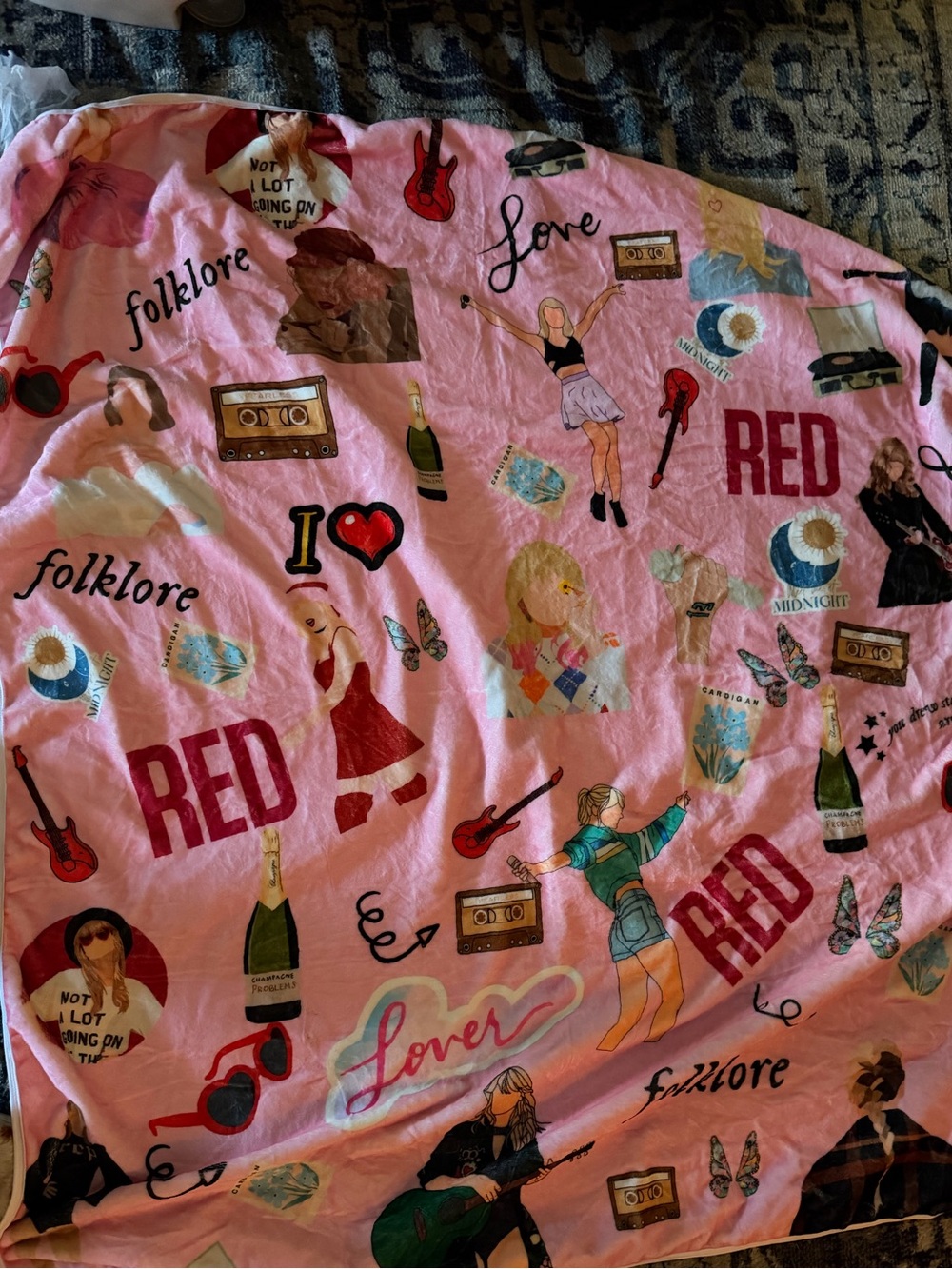 Taylor Swift Inspired Graphic Fleece Throw